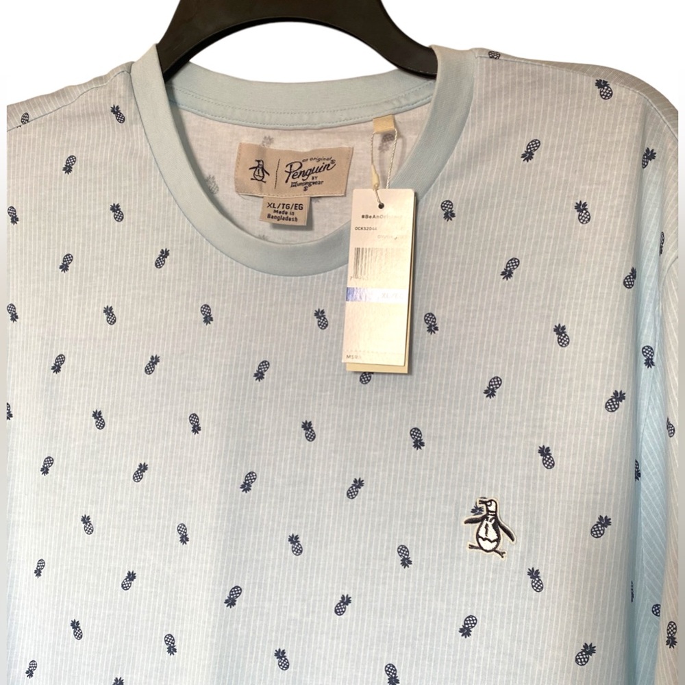 Mens NWT Pineapple print Penguin Tennis T-shirt Size XL